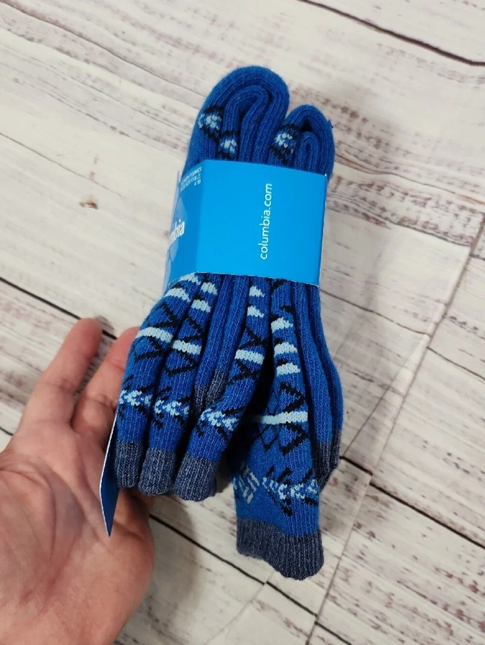 Columbia Women's Blue Patterned Wool-Blend Casual Socks - Blue Mix